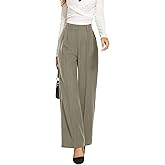 FUNYYZO Women Dress Pants High Waisted Work Slacks Pants Dressy Casual Straight Leg Elastic Waist 2026 Summer Trousers