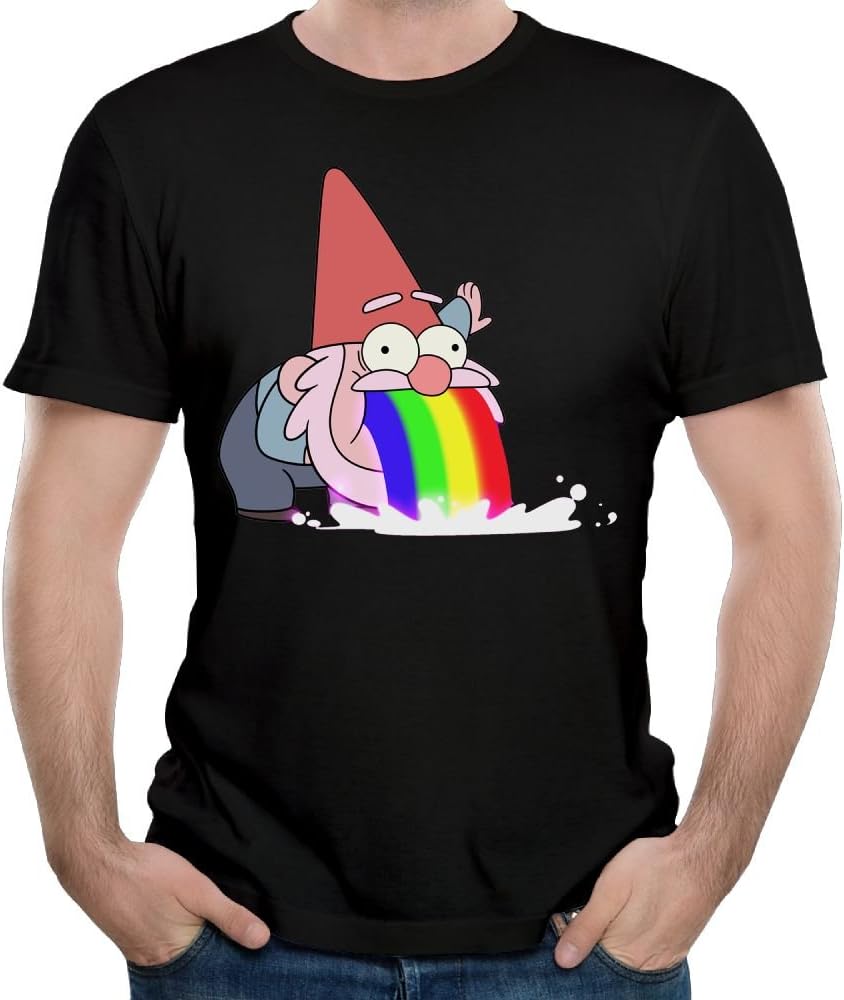 Madeleine Ellis Men's Gravity Falls Gnome Vomit Deep Comfortable Short Sleeve T Shirt Black