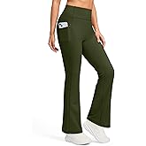 Jarvanv Women's Fleece Lined Pants with Pockets High Waist Thermal Flare Leggings Hiking Yoga Pants for Winter Cold Weather