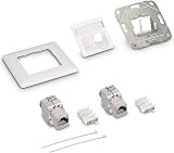 kwmobile CAT6A Shielded Keystone Jack RJ45 Ethernet Module Kit 2 Port Wall Plate view 5