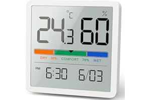 NOKLEAD Hygrometer Indoor Thermometer, Desktop Digital Thermometer with Temperature and Humidity Monitor, Accurate Humidity G