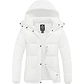 wantdo Women's Puffer Jacket Lightweight Winter Coat with Removable Hood