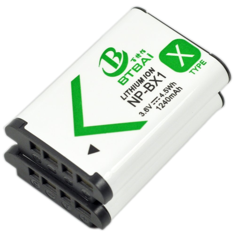 BTBAI 2x NP-BX1 Camera Battery for NPBX1 DSC-HX300 HX400 HX400V HX50 HX50VB HX60V HX80 HX90 HX90V RX1 RX100 II III M2 M3 RX100M2/B RX1B RX1R RX1R/B WX300 WX300/B WX300/L WX300/T WX300/W WX500 HX50 k1a
