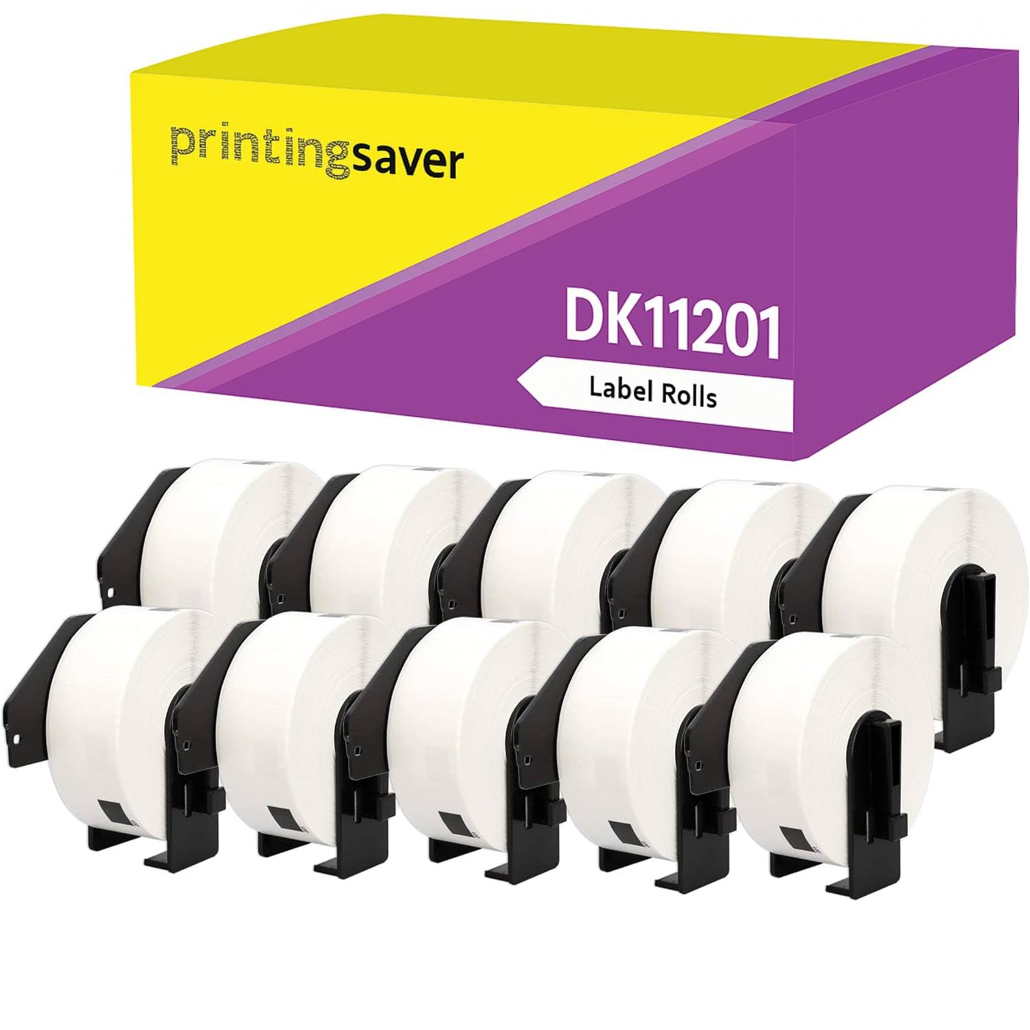 10 Rolls Compatible DK-11201 Address Labels, 29x90 mm, 400 Labels/Roll, White—for Brother P-Touch QL Series (QL-500 to QL-1060N)