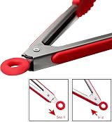ZHIYE 9 Inch Kitchen Tongs 4 Pcs Stainless Steel With Silicone Tips Locking Clip view 4