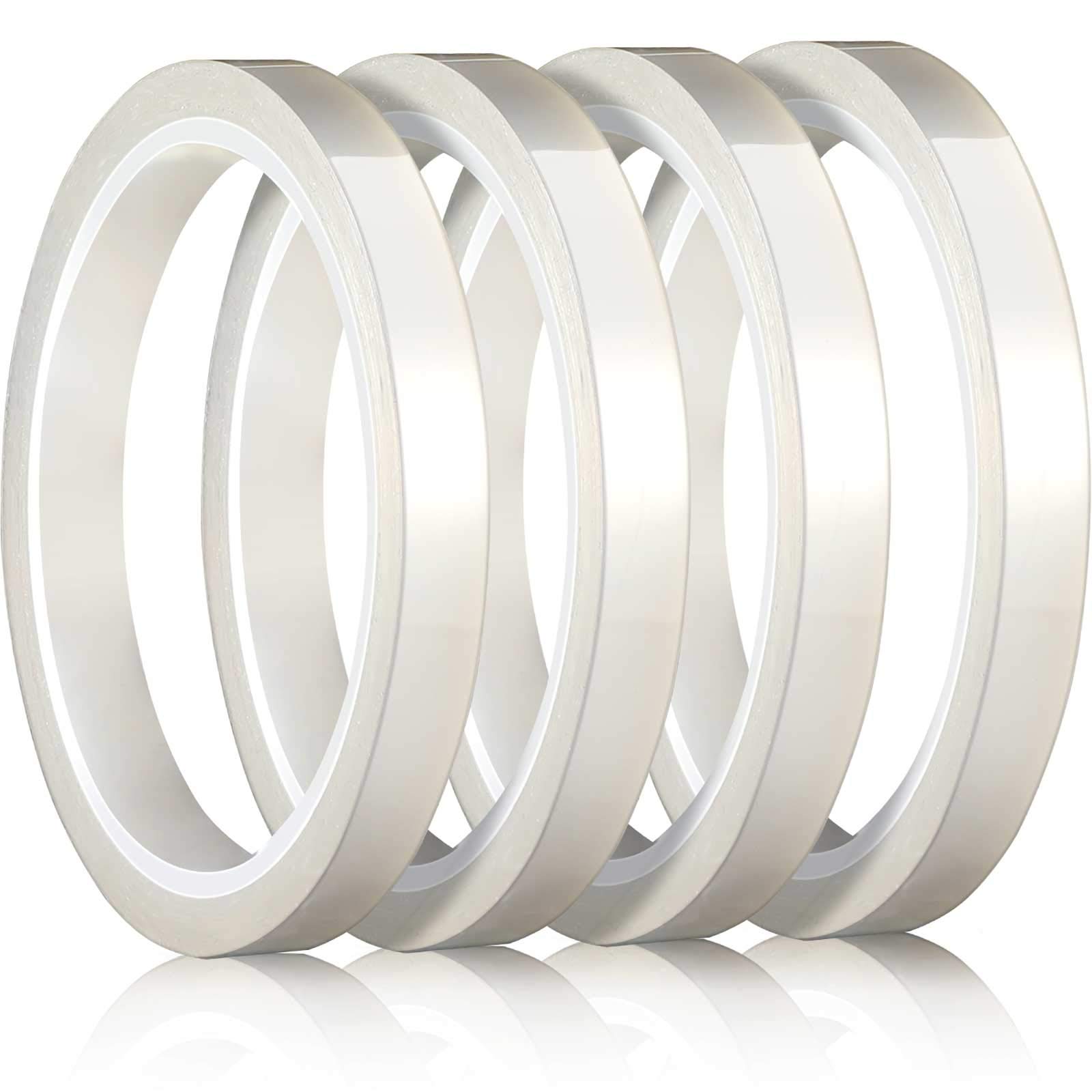 Zonon 4 Rolls 10mm X 33m 108 ft Heat Resistant Tape for Sublimation High Temp Adhesive Heat Transfer Tape Clear Vinyl Thermal Sublimation Press for Electronics Printing Circuit Board No Residue