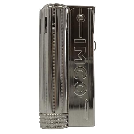 IMCO Junior Oil Schriftzug Benzinfeuerzeug, Chrome Nickel