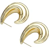 Chunky Gold Hoop Earrings for Women 14K Gold Plated Hoop Earrings Hypoallergenic Gold Chunky Hoop Earrings for Women Earrings Thick Gold Hoop Earrings for Women Gold Jewelry for Women