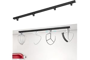 LINIDCOUD Metal Stand Mixer Attachment Holders Adjustable, Compatible with Kitchen Aid 4.5-6QT Mixers Accessories, Organize 4 Mixer Attachments for Kitchen Storage Organization Space Saver (Black)
