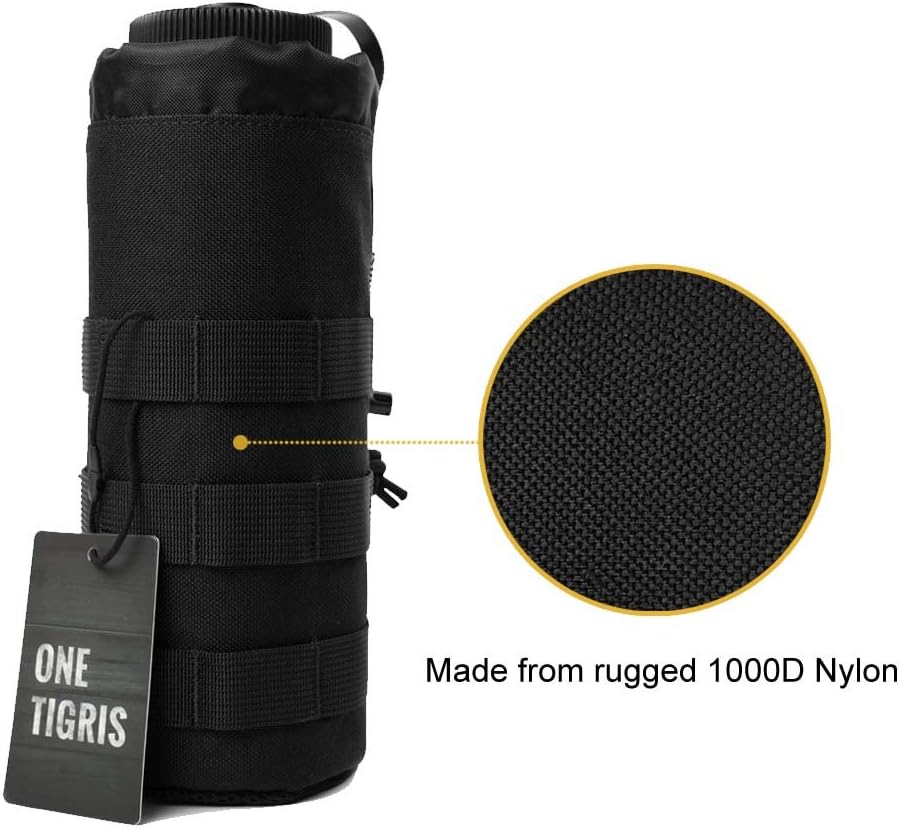 OneTigris Bottle Pouch with Drawstring, Black, 9.4 inch(Height) x 3.7 inch (Diameter) - Image 3