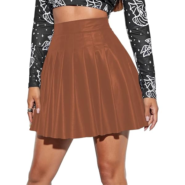 【超美品】whip staff/Leather Pleated Skirt Amazon.com: Vogrtcc Autumn Winter PU Leather Skirt Women