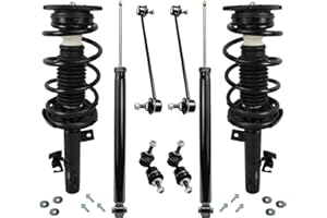 Detroit Axle - 8pc Struts Shocks Kit for 2004-2009 Mazda 3, 2006-2010 Mazda 5, 2 Front Struts & Coil Spring 2 Rear Shock Absorbers 4 Front Rear Sway Bar Links 2005 2007 2008 Replacement Suspension
