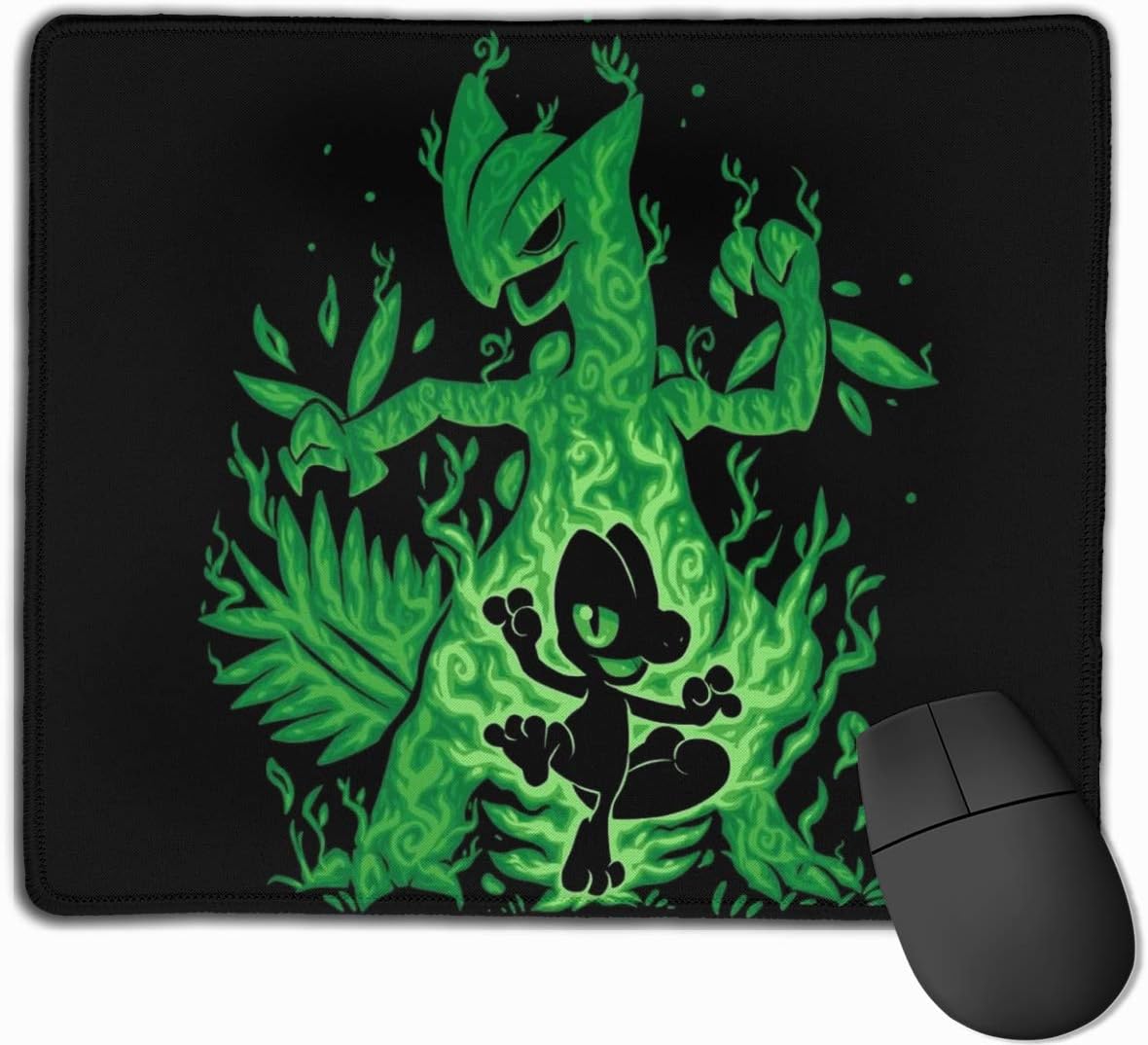 DAIPLY Treecko Sceptile Grass Starter Computer Laptop Mousepad Stitched Edge Gaming Mouse Pad 11.8"x9.8"