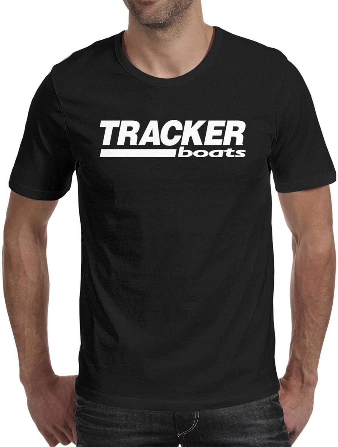 Man's Unique Shirts ONeck TrackerBoatsLogoWhites