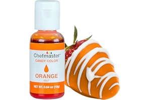Chefmaster Orange Candy Color | True-Tone Shades | Oil-Based | Professional-Grade Dye | Chocolate, Strawberries, Cake Pops | Decorating | Easy-to-Use | Manufactured in the USA | 0.64 oz