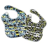 Bumkins DC Comics Waterproof SuperBib 2 Pack, Batman Print (6-24 Months)