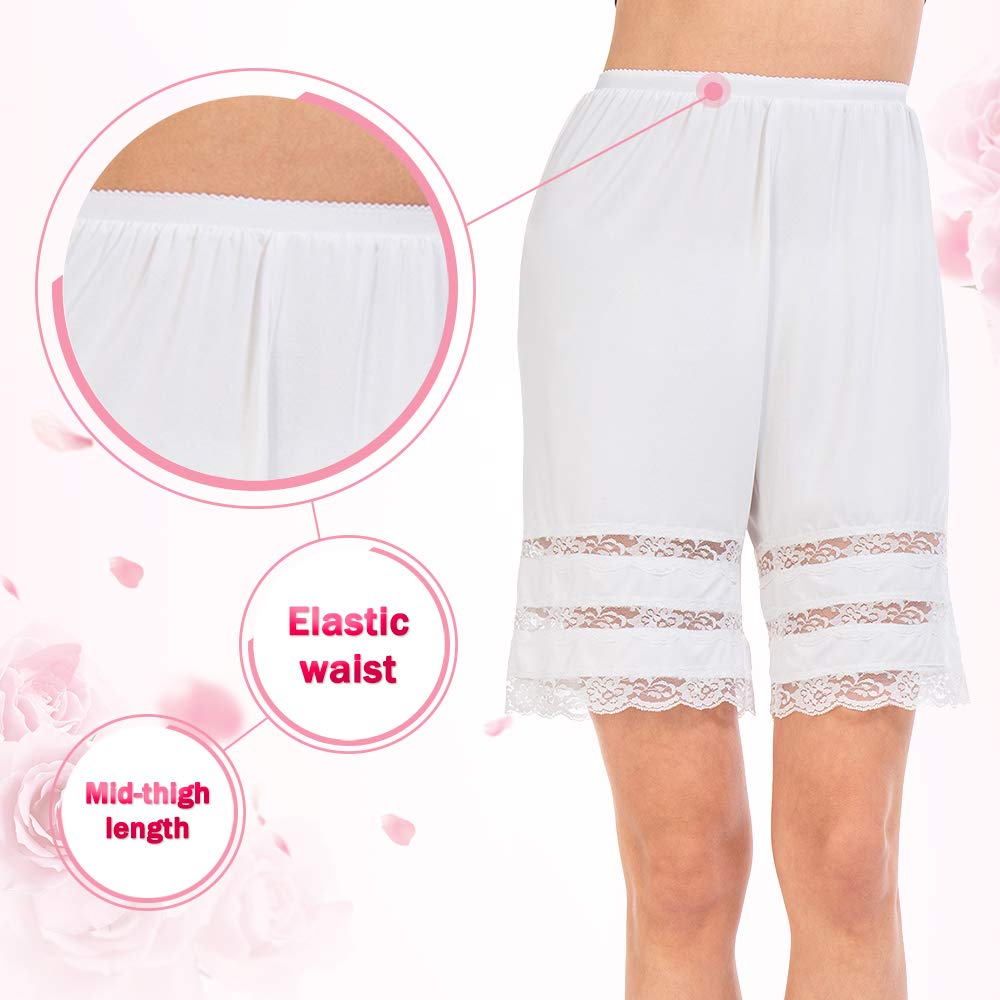 MANCYFIT Half Slip Shorts Culotte for Women Split Skirt Lace Pettipants