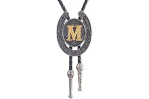 GelConnie Bolo Tie for Men Western Leather Necktie Letter Mens Bolo Ties Jewelry Native American Bolo Tie for Women