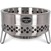 Petromax Feuerhand Tyropit Fire Bowl, Even Heat Low-Smoke Low-Soot Stainless Steel Fire Pit for Campfires, 22.4 inch Diameter