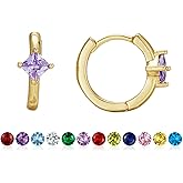 Birthstone Earrings for Women Trendy Emerald Birthstone Earring Dainty Small 14k Gold Plated Huggie Hoop Earrings Cubic Zirconia Earring Birthday Gifts for Women Jewelry