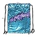 Play Tailor Mermaid Sequin Bag, Reversible Sequins Drawstring Backpack Glittering Outdoor Sports Bag Dance Bag