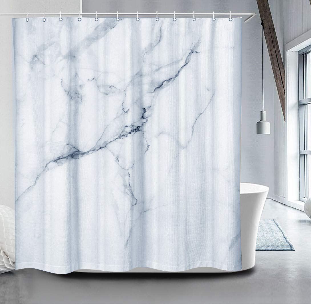 True Holiday Shower Curtain Fabric Polyester Waterproof Mildew Resistant Antibacterial Shower Curtain Liner with 12 Curtain Hooks 72\