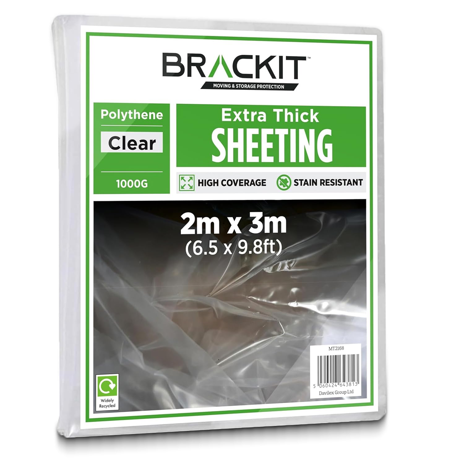Extra-Thick Ultra Heavy Duty Large 2 x 3M (6.5 x 9.8ft) Coverage - Polythene Plastic Sheeting Cover – 1000g (250 micron) for Gardening Insulation & Building Rubble Protection