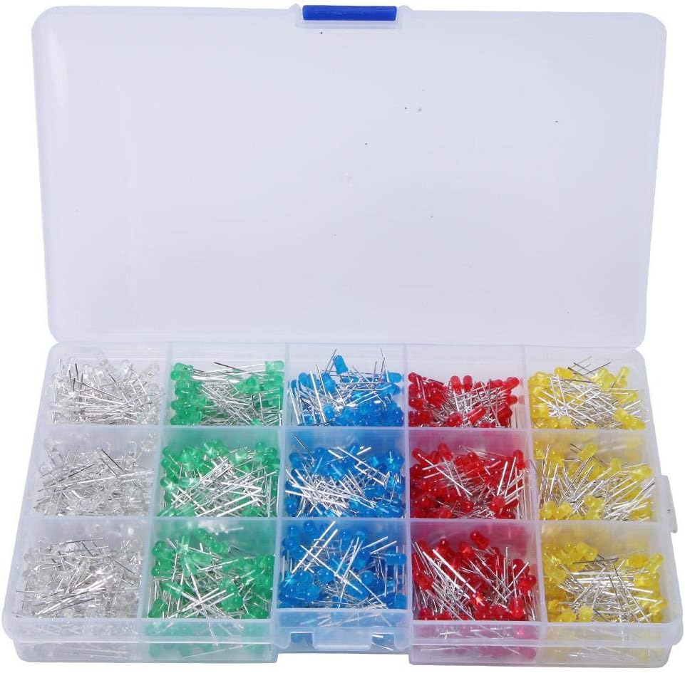 Light Emitting Diode, 1000 Pcs 3mm LED Light Emitting Diode Kit Box