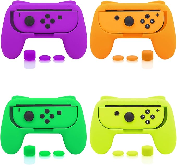 orange and purple video game console