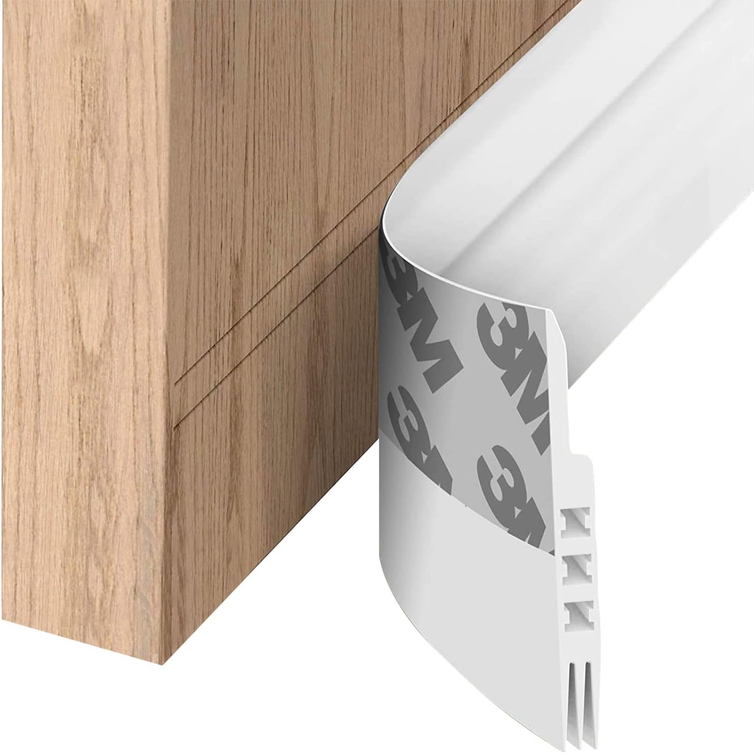 Draft Stoppers - Door Draft Stopper Under Door Draft Blocker Insulator Door Sweep Weather Stripping Noise Stopper Strong Adhesive 39'' Length, White, 45, 1.77x39.37