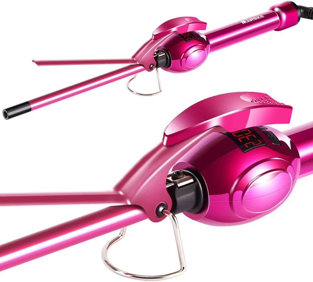 Showlovein Curling Iron 9mm Hair Curler Curling Tong Tourmaline Ceramic Wand Spiral Curling Iron,Temperature Control for Women and Men