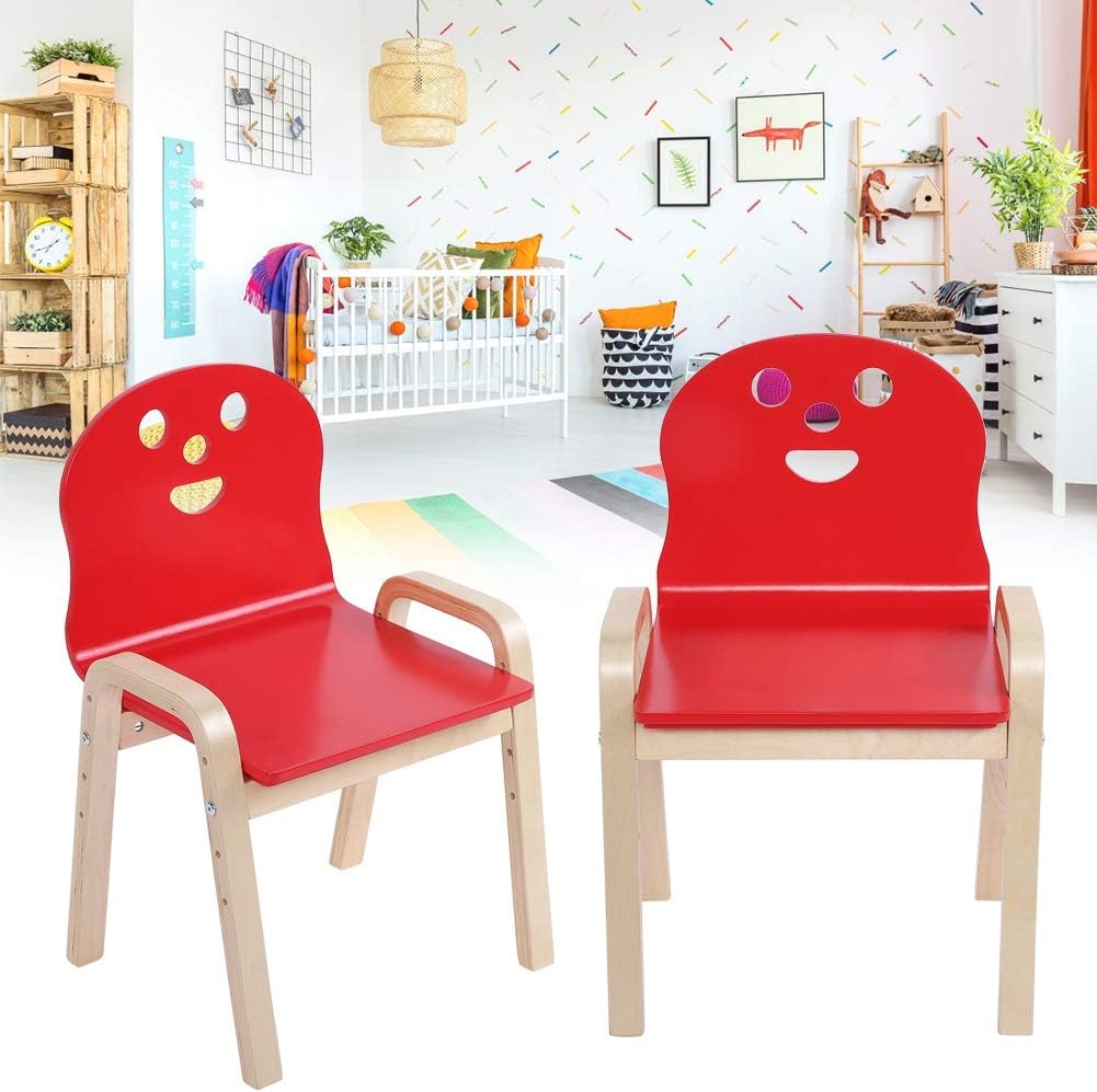 Chaise Enfant WOLTU - Assise 33cm, Pieds Bois, Blanc - Ergonomique Et Solide