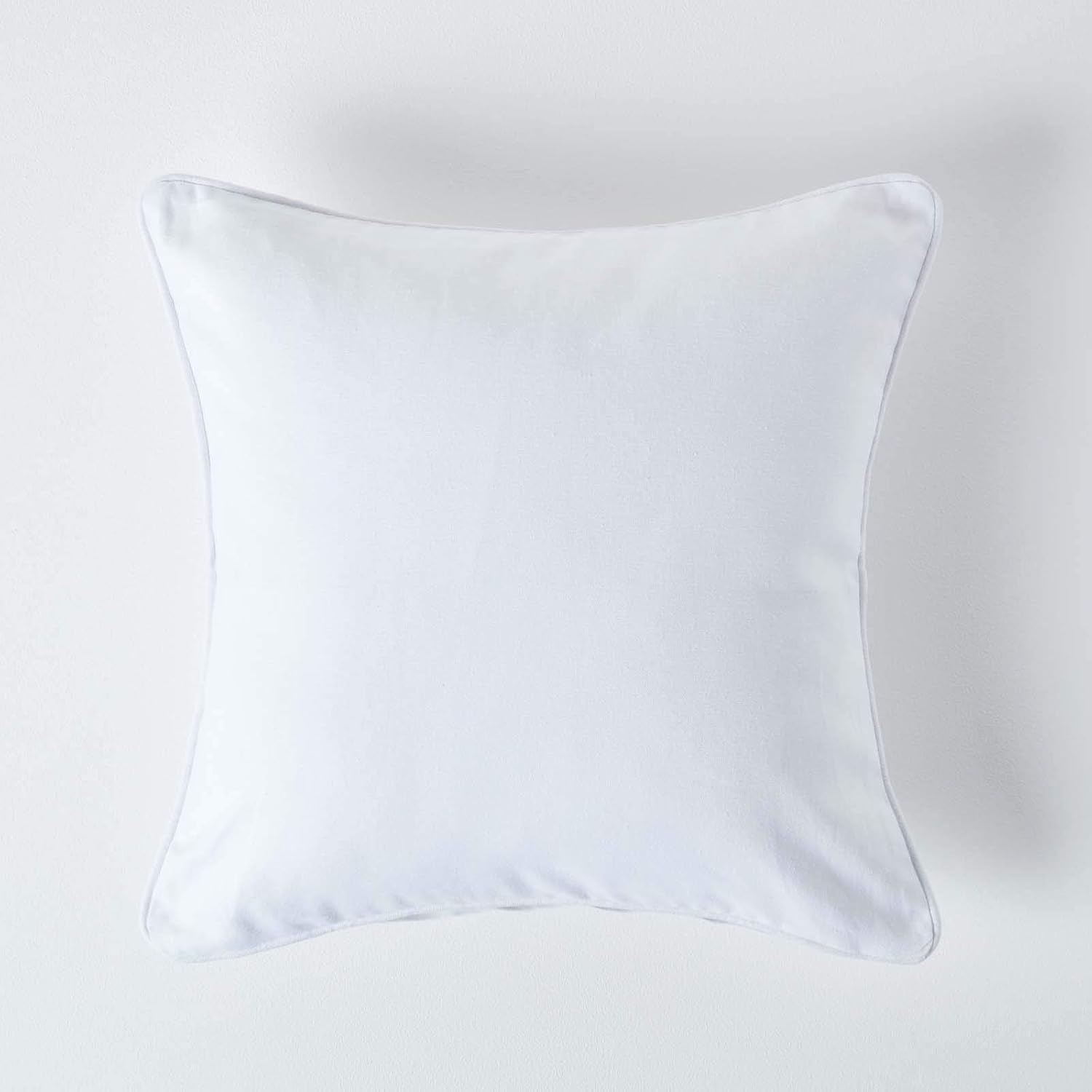 HOMESCAPES 100 Cotton Plain White Cushion Cover 30 x 30 cm Square