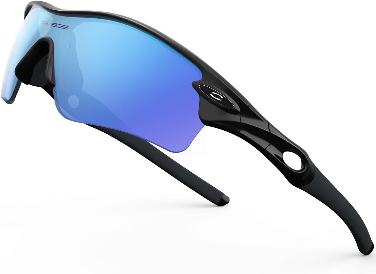 RIVBOS Polarized Sports Sunglasses Cycling Glasses with 5 Set Interchangeable Lenses for Men Women Driving Baseball Running Skiing RBS905