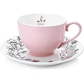 The English Ladies Co Winnie The Pooh Piglet Teacup and Saucer, Fine Bone China, 15 × 15 × 7.2 cm, Pink