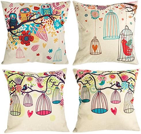 laime Throw Pillow Covers Decorative Pillowcases 18x18inch (4 Pieces Set) Pillow Cases Home Car Decorative (Fly Free)