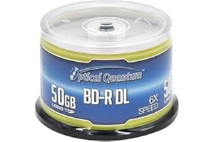 Optical Quantum 50 GB 6x Blu-ray Double Layer Recordable Disc BD-R DL Logo Top, 50-Disc Spindle (MPN: OQBDRDL06LT-50), Brande