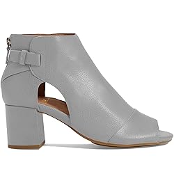 MOOMMO Women Open Toe Sandals Booties Heeled Gray