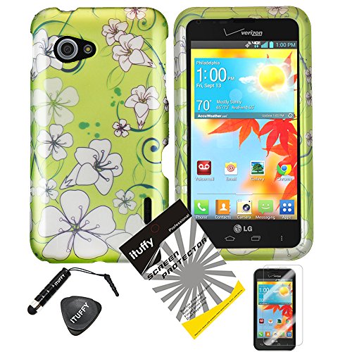 4 items Combo: ITUFFY (TM) LCD Screen Protector Film + Mini Stylus Pen + Case Opener + Design Rubberized Snap on Hard Shell Cover Faceplate Skin Phone Case for LG Enact VS890 (Verizon) (Green Hawaii Flower) 4 items Combo: ITUFFY (TM) LCD Screen Protector Film + Mini Stylus Pen + Case Opener + Design Rubberized Snap on Hard Shell Cover Faceplate Skin Phone Case for LG Enact VS890 (Verizon) (Green Hawaii Flower)