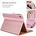 WWW iPad Pro 9.7 Case, [Luxury Laser Flower] Premium PU Leather Case Protective Cover with Auto Wake/Sleep Feature for Apple iPad Pro 9.7-inch Pink