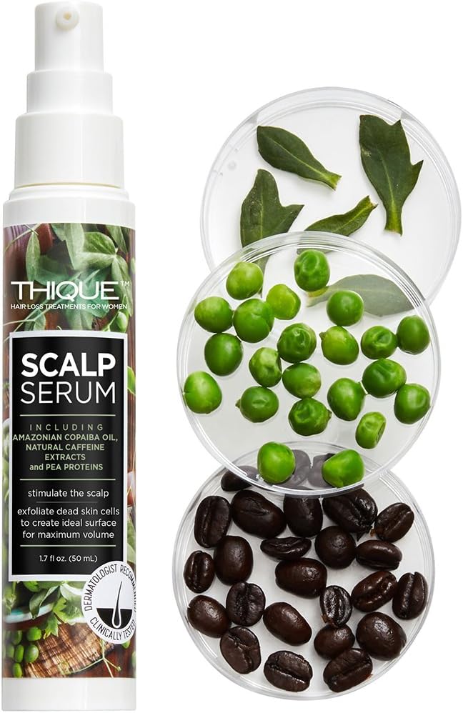 THIQUE Scalp Serum โ Exfoliates Scalp for Healthy Hair โ Vegan, Plant Based, with Pea Proteins and Caffeine, 1.7 oz