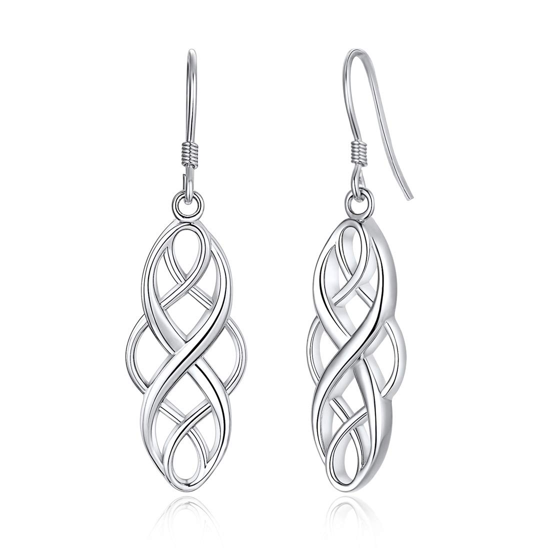 ChicSilver Hypoallergenic Earrings for Womne 925 Sterling Silver Celtic Knot Drop Earrings Eternal Love Jewellery — image 1