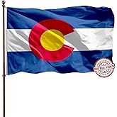 Colarado Colorado State Flag 3x5 Outdoor Double Sided- 3Ply 240D 4 Rows Stitched- 3x5 Large Colorado Flag Wall- UV Fade Resistant With Canvas Header & 2 Brass Grommets