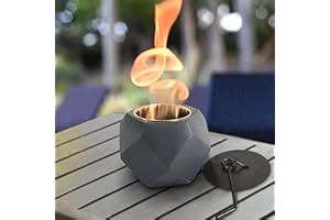Aobaks Tabletop Fire Pit, Baclcony Fire Pit, Concrete Table Top Fire Pit, Personal Fire Bowl Outdoor Fireplace for Indoor and Outdoor Use.