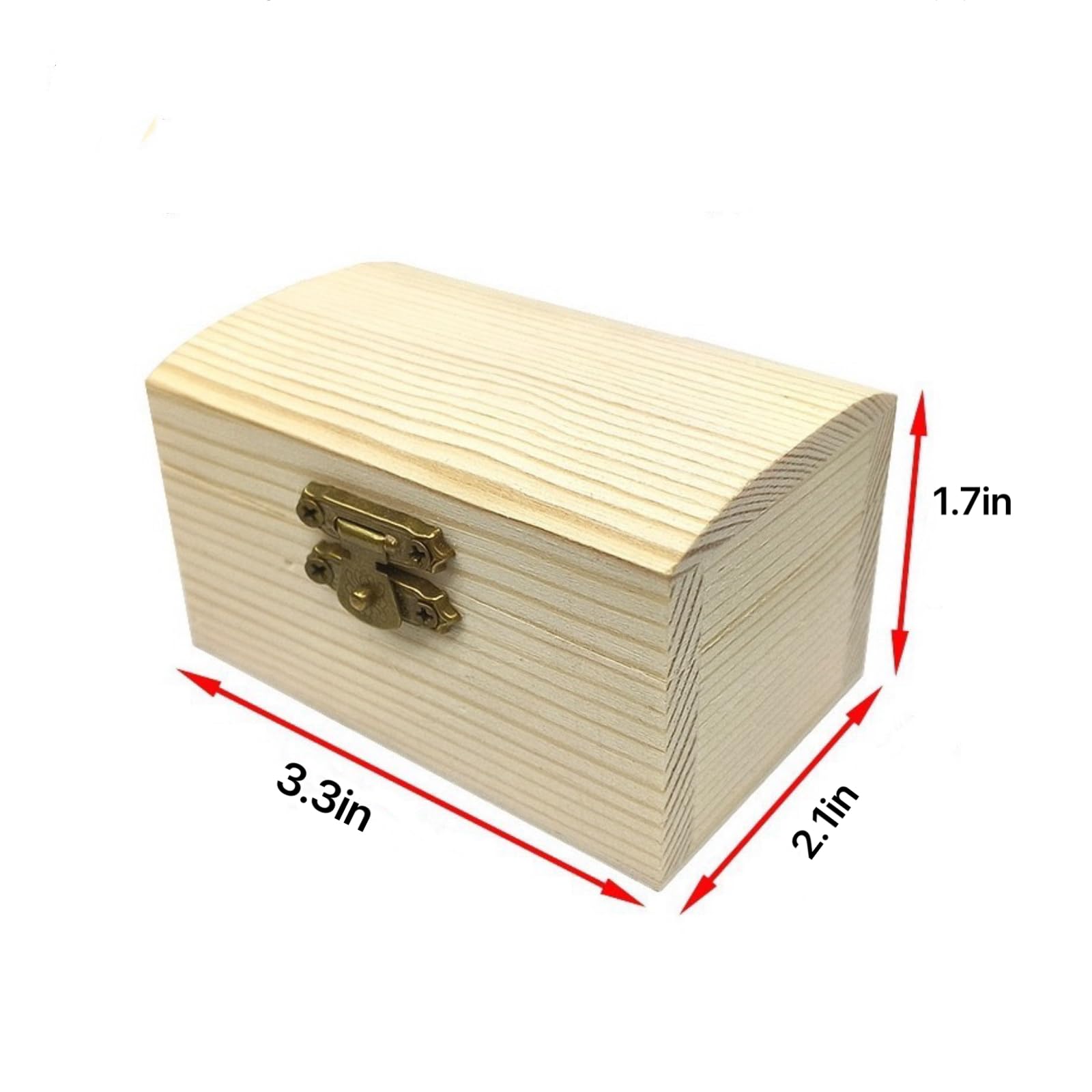 24 Piece Small Wooden Box Unfinished Wooden Treasure Box with Lids for DIY Crafts (3.6 x 2.1 x 1.8 inches)