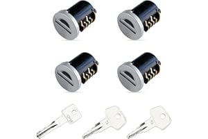 KeyPower 4 Pack Lock Cores for Yakima Car Rack System Components, Compatible with Yakima Roof Rack Locks, SKS Aka Same Key System, 2 Opening Keys and 1 Control Key (4 Lock Cylinders)
