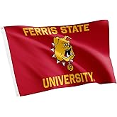 Desert Cactus Ferris State University FSU Flag - 3 x 5 Feet Bulldogs Banner, Indoor/Outdoor Durable Fabric, 100% Polyester Design (Style A)