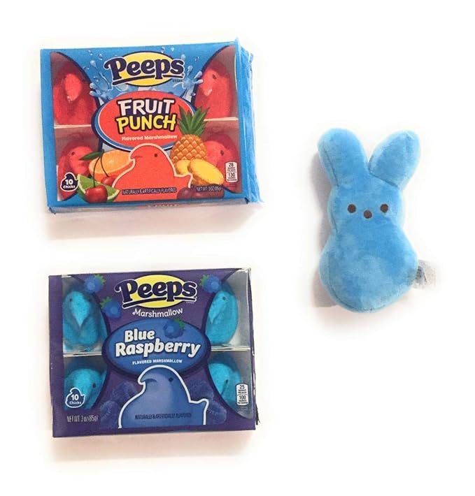 PEEPS 6" Blue Plush Plus variety pack Blue Raspberry and