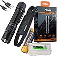 Fenix PD36R Pro 2800 Lumen USB Rechargeable LED Tactical Flashlight with EdisonBright Charging Cable Carry case Bundle