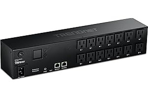 TRENDnet 14-Outlet Managed 2U Rackmount Switched Power Distribution Unit, TPI-L14, 14 x NEMA 5-15R Managed Power Outlets, 2 x